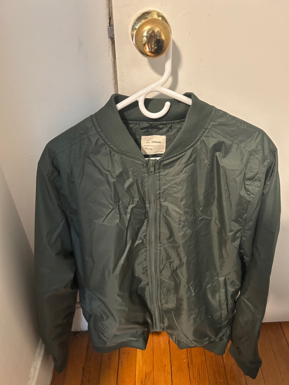 Men's Green Bomber Jacket - Lightweight Casual Zip Jacket by Zakbrand
